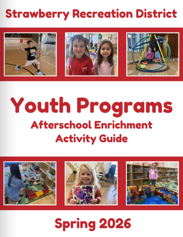 Front cover of youth programs afterschool enrichment activity guide featuring many images of children enjoying multiple activities